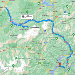 Map of planned route from Bern over the Furkapass to Luino (Italy)