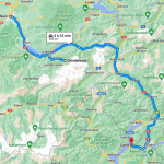 Old Route Map of planned route from Bern over the Furkapass to Luino (Italy)